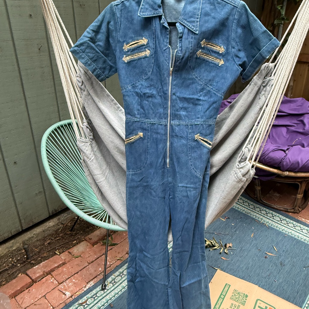 Mambro Vintage 1960s Denim Jumpsuit With Zipper Details